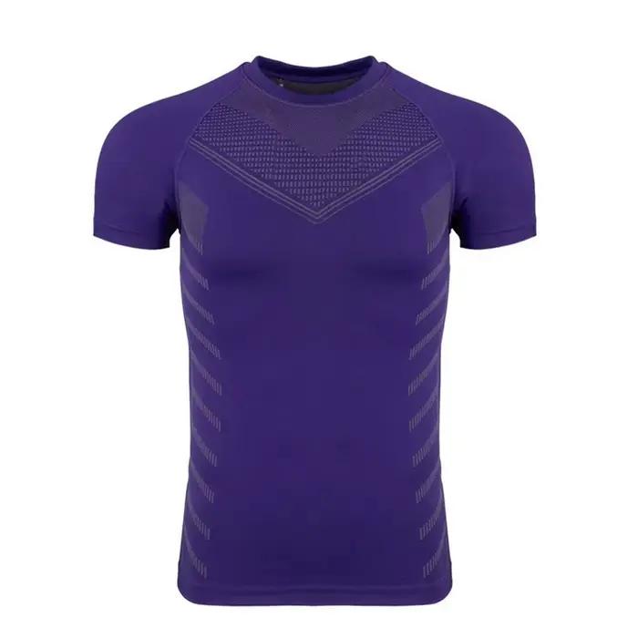 T-shirt de gymnastique hommes chemise de course à séchage rapide Compression chemise de Fitness mâle
