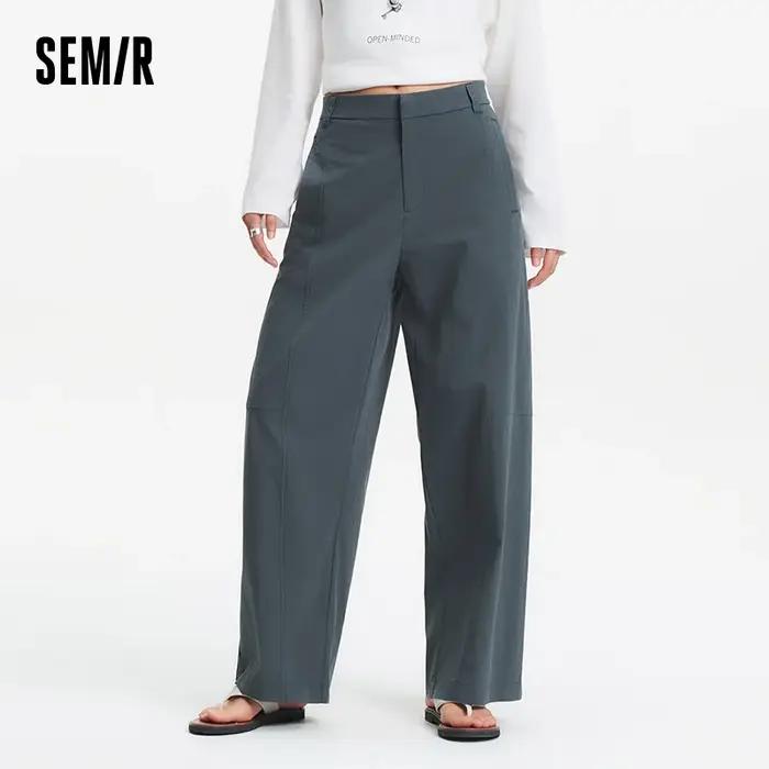 Pantalon Femme Semir Tissé 2026 Coupe Ample Jambe Large Fluide et Confortable Style Urbain Décontrac