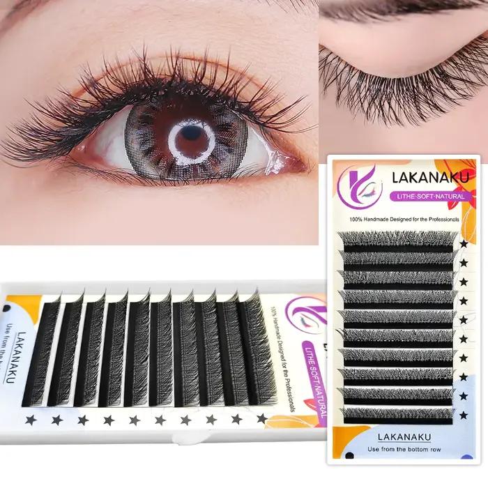 LAKANAKU Cilios YY Extensions de cils 6 plateaux cils 0.07 C D 8-12 mélange YY cils naturel doux pré