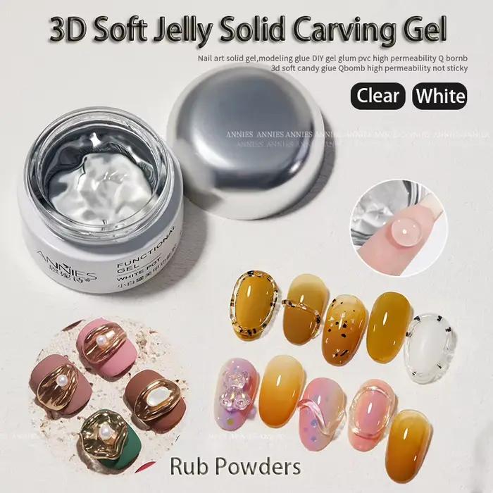 Gel UV blanc clair pour ongles, MSI souple 3D, PVC solide carapulé, manucure, marijuana faisant sail