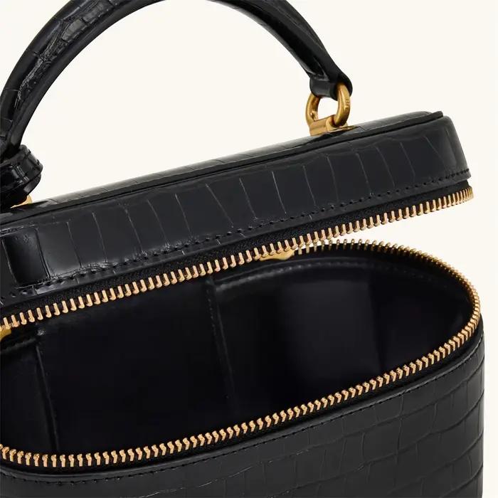 Sac à bandoulière vintage français JW PEI en cuir croco gaufré pour femme, petit sac carré, pochette