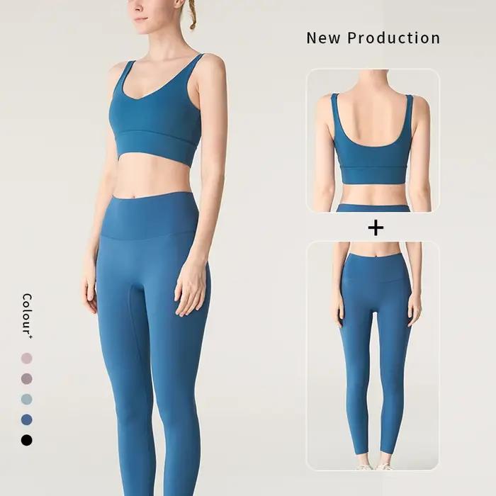 Vêtements de Yoga 2 Pièces Femme - Survêtement Athlétisme Pilates Fitness Ensemble