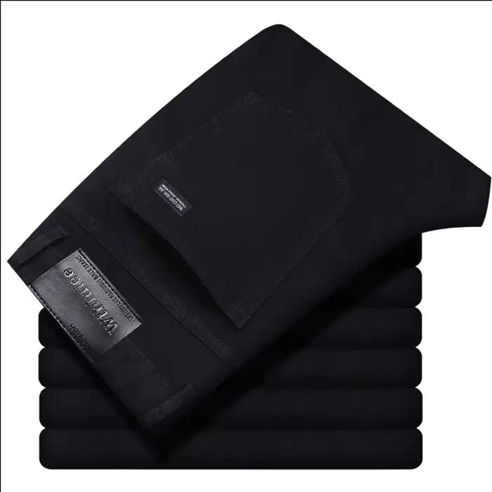 Wthinlee nouveaux hommes d'affaires jean polaire décontracté droit Stretch mode classique bleu noir