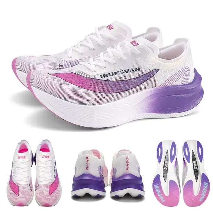 Chaussures course professionnelles carbone nylon - Baskets légères rebondissantes piste terrain homme femme