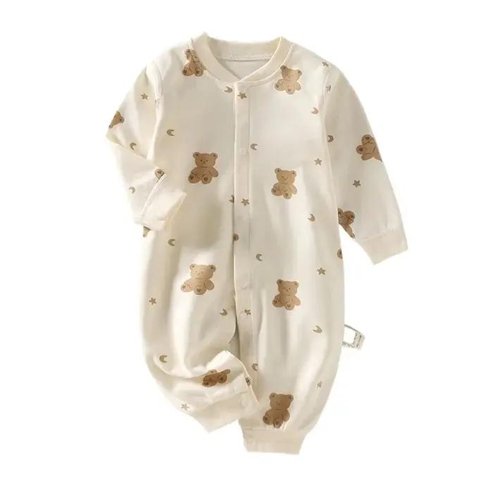 Vêtements d'automne pour bébé, 100 coton, sous-vêtements pour nouveau-né, barboteuse à manches longu