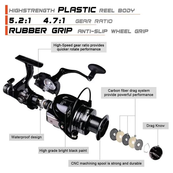 Okuma tout métal fil tasse filature bateau de pêche 5.2:1 4.7:1 tambour rotatif 19KG résistance tamb