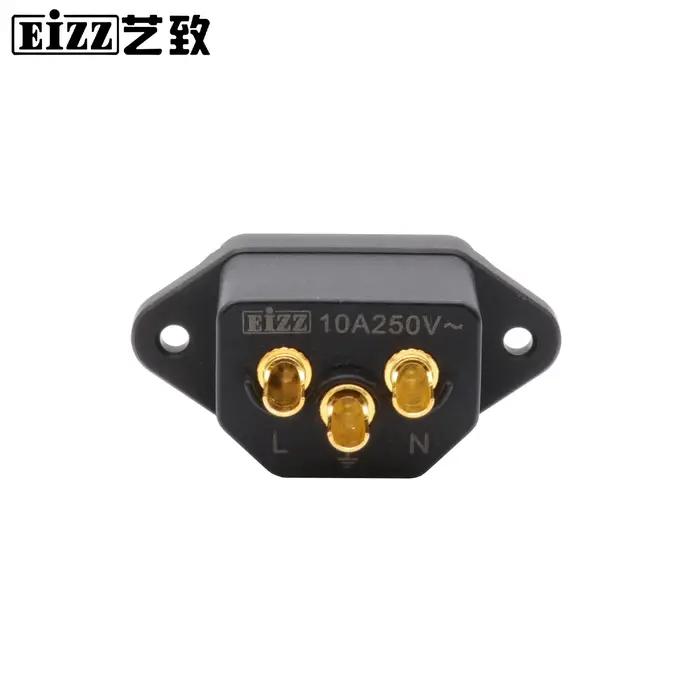 EIZZ-Prise de Courant Mâle Premium IEC 320 AC, 1 Pièce, Entrée Secteur, Delisulator en Cuivre Tellur