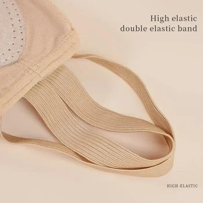 Chaussures de Ballet à Demi-semelle pour Femme, Souliers de brevà Bande artificiel astique, Légères
