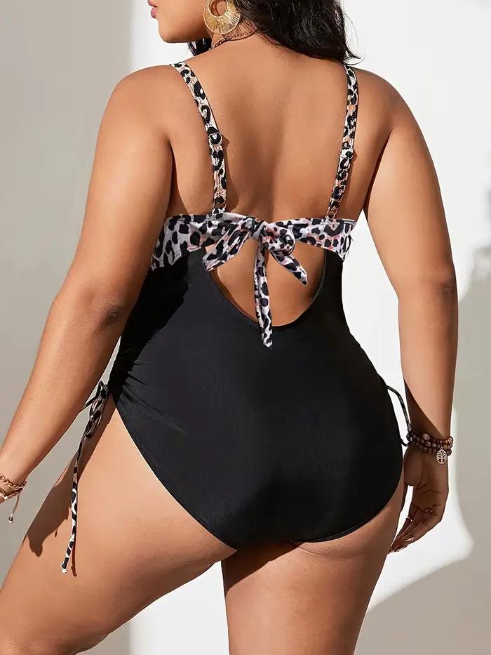 Maillot de bain une pièce grande taille imprimé léopard femme 2026 - Tenue plage et natation confortable