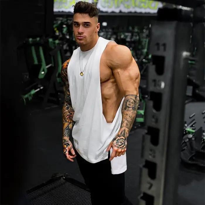 Vêtements de sport de fitness pour hommes, t-shirts en coton précieux, maillots Hip-Hop, extension m
