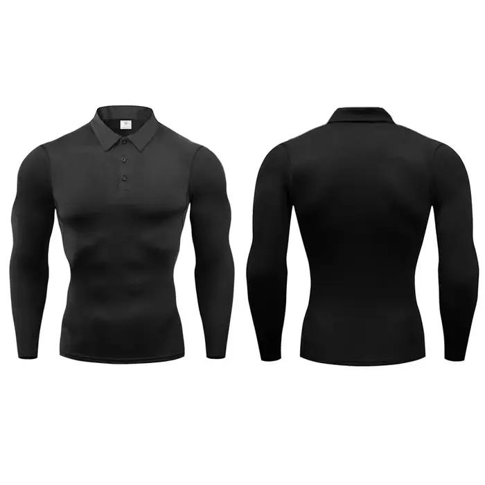 Chemises de golf à manches longues pour hommes Polos de sport Séchage rapide évacuant l'humidité Che