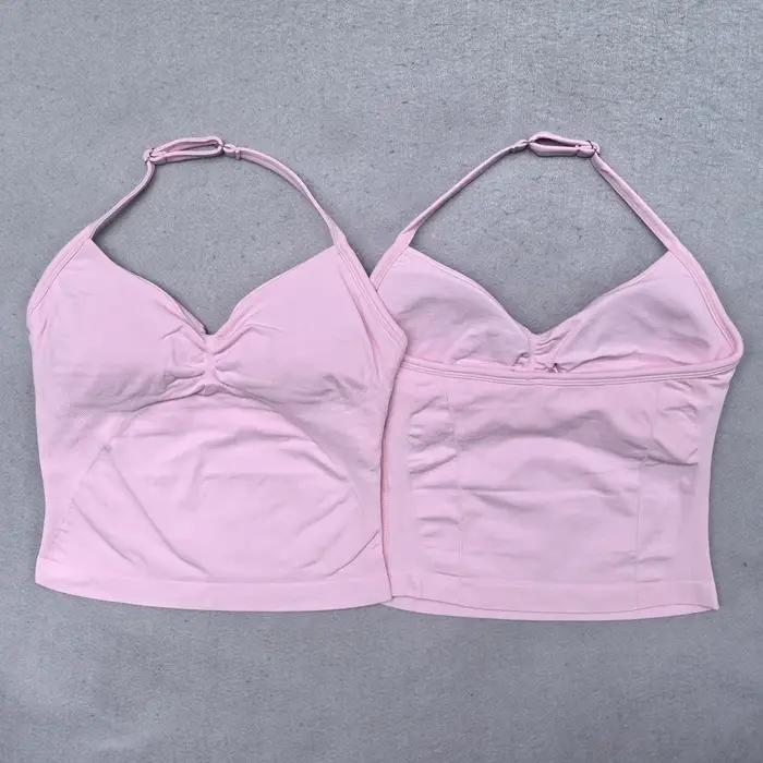 Ensemble de Yoga 2 pièces pour femmes, débardeur à bretelles réglable sans couture, short de sport f