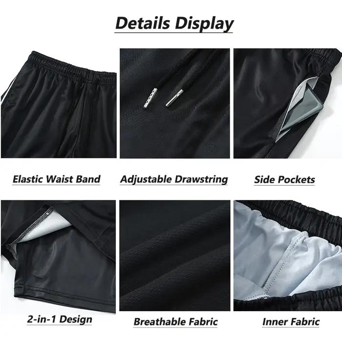Anime sport Fitness course Jogging Performance Shorts hommes Shorts 2 en 1 bicouche Shorts imprimer
