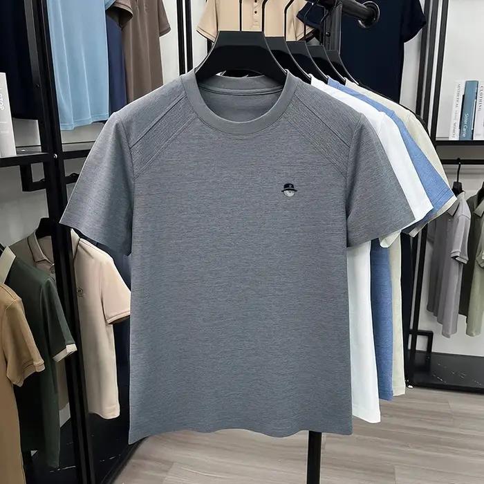 T-shirt à manches courtes col rond pour homme, design haut de gamme, nouveau, été, séchage rapide, i