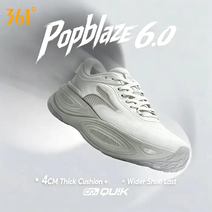 Chaussures de course légères et résistantes 361 Degrees PopBlaze 6 pour hommes confortables amorties pour course et entraînement occasionnels