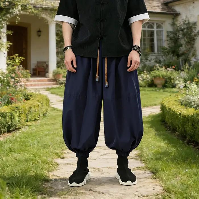 Pantalon homme FGKKS neuf, style chinois, coupe ample, pour randonnée et voyage, avec cordon de serr