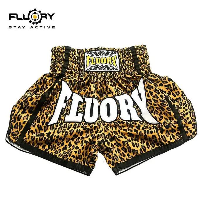 Short de combat Muay Thai fluoré imprimé - Short boxe patchs brodés professionnel