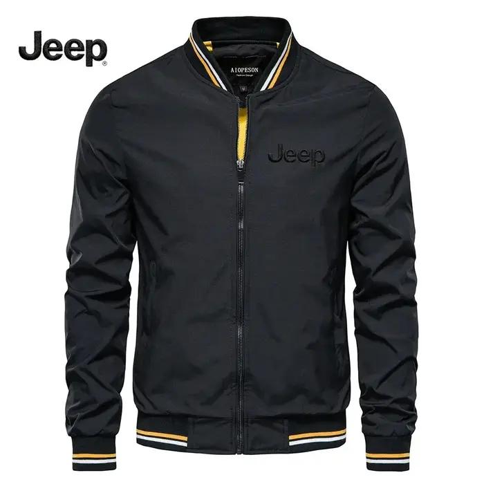 Veste Jeep à col montant pour le printemps et l'automne, veste de baseball décontractée de haute qua