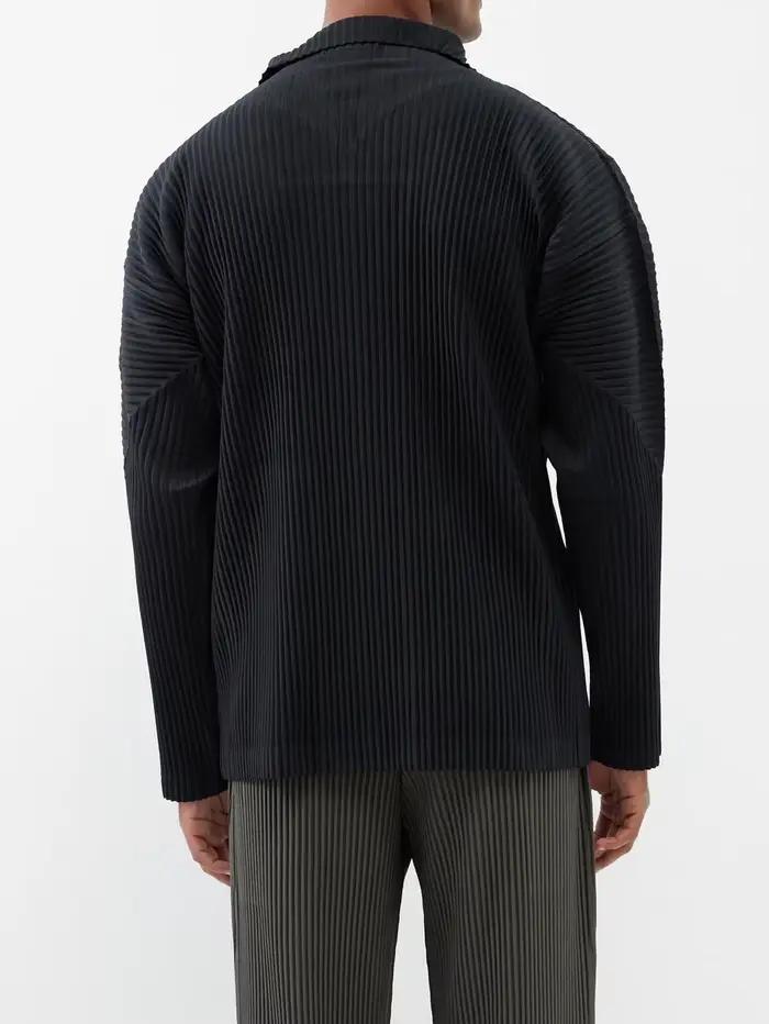 Miyake Plisse homme fermeture éclair plissée décontracté Cardigan rue mode manteau avant bidirection