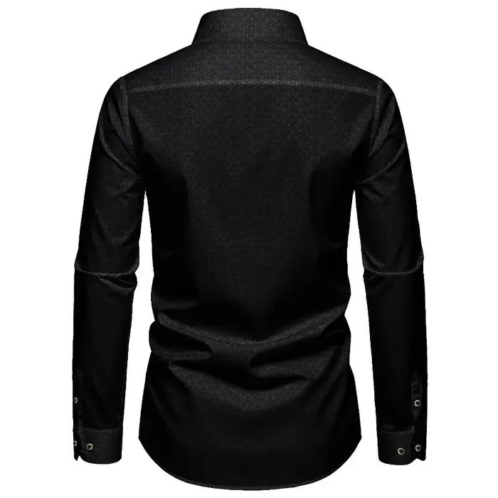 Chemise noire pour homme FGKKS, neuve, de luxe européenne, à carreaux, manches longues, élégante, dé