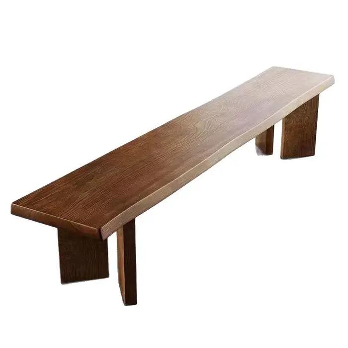 Tabouret long en bois massif de style chinois nordique, banc simple et moderne pour célébrités d'int