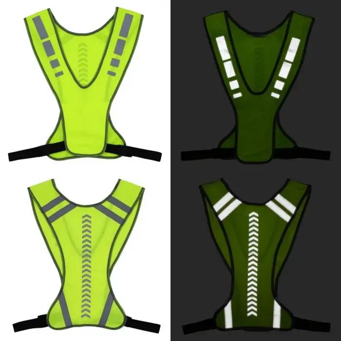 Gilet de sécurité réfléchissant nuit course cyclisme - Équipement sport plein air réglable élastique équitation