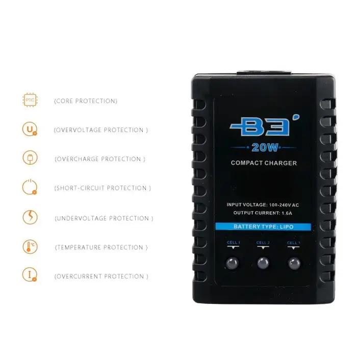 Chargeur d'équilibre de batterie portable compact pour RC Hobby, IMAX v1.PRO B3S, 20W, 1.6A, 2s-3s,