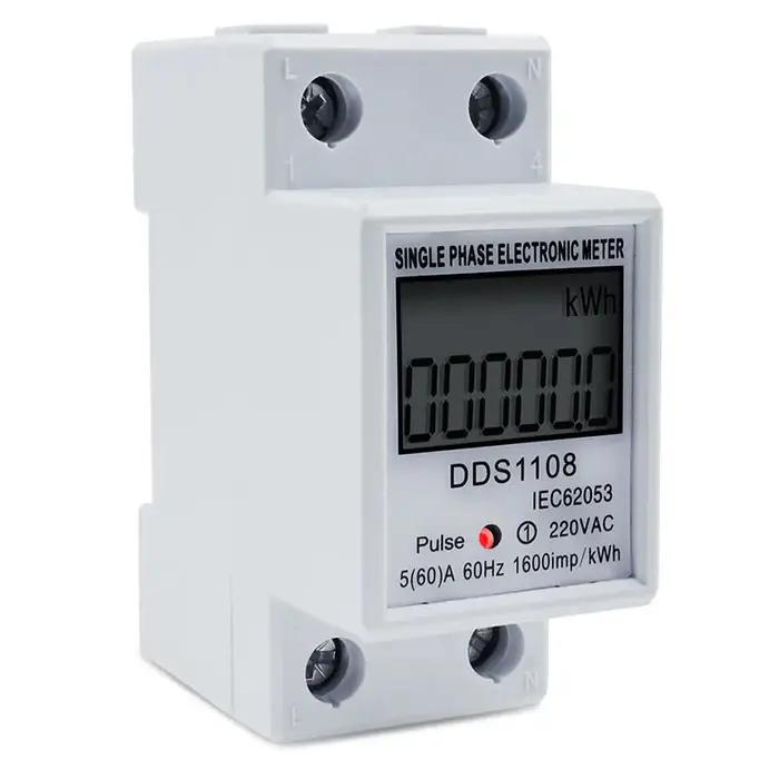Compteur de consommation d'énergie à affichage numérique LCD, monophasé, Watt, wattmètre kWh 230V AC