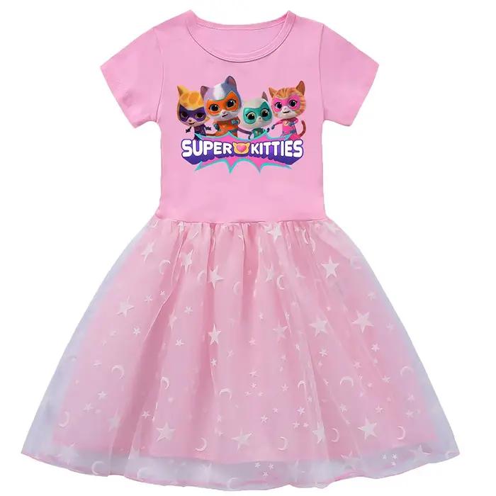 Vêtements d'extérieur Super Kitties, robe de princesse pour filles, tenues pour bébés filles, robes