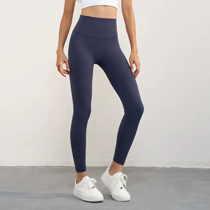 Legging de Yoga taille haute pour femmes, couleur unie, dos doux, poche dans la taille, pantalon de