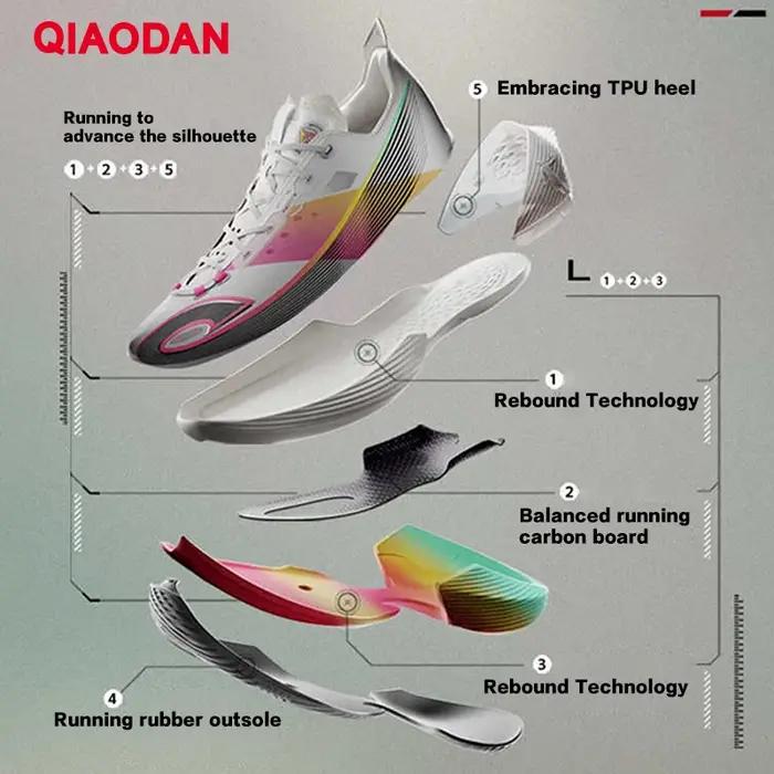 QIAODAN FE RISE chaussures de basket-ball professionnel pratique plaque de carbone hommes chaussures