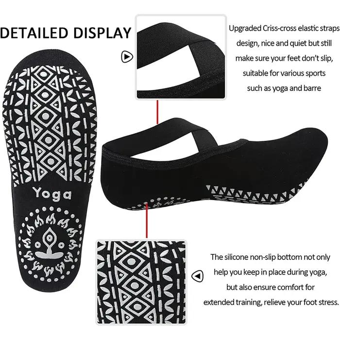 Chaussettes de Yoga respirantes de haute qualité pour femmes, chaussettes de Pilates à bandes antidé