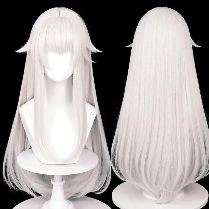 MSIWIGS – perruques de Cosplay synthétiques longues et lisses, cheveux blancs résistants à la chaleu