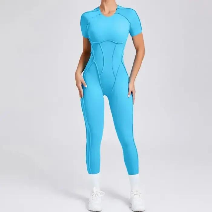 Combinaisons de Yoga sans couture, combinaison de sport, Fitness, levage des hanches, dos ouvert, en