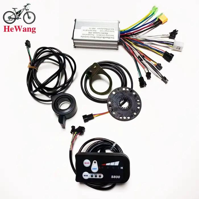 Kit de vélo électrique 24V 36V 48V contrôleur sinusoïdal 25A instrument LED S800 accélérateur pouce 130X capteur assistance vitesse 8C pour cyclistes amateurs occasions quotidiennes