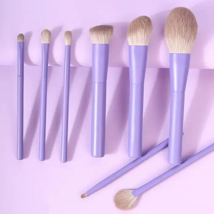Ensemble de pinceaux de maquillage en cheveux synthétiques, pinceau végétalien, outil de beauté pour