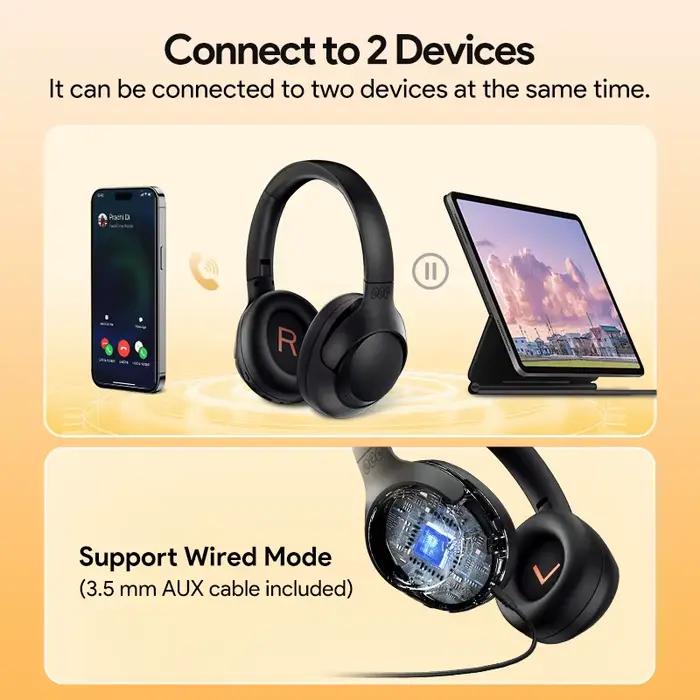 QCY-Casque sans fil hybride H3 ANC, suppression active du bruit, écouteurs Bluetooth 5.4, audio haut