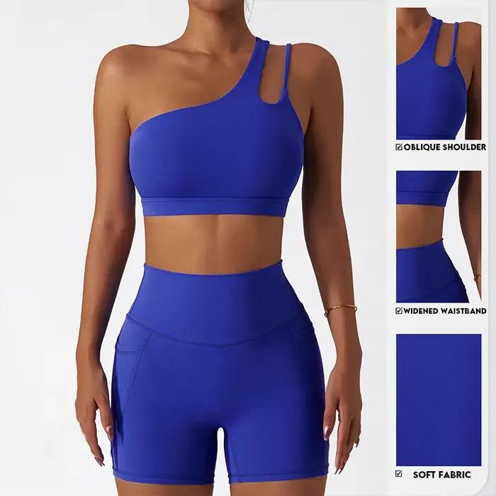 Soutien-gorge de yoga femme à sangle unique - Confortable sans armature avec coussinets - Fitness extensible