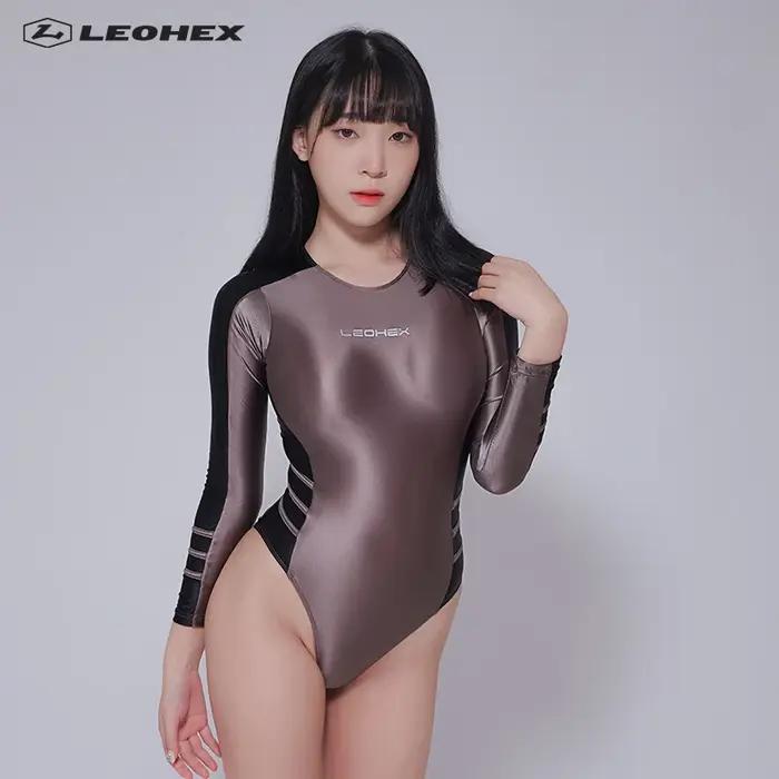 LEOHEX 2022 Sexy femmes maillots de bain japonais Sexy coupe haute Monokini une pièce à manches long