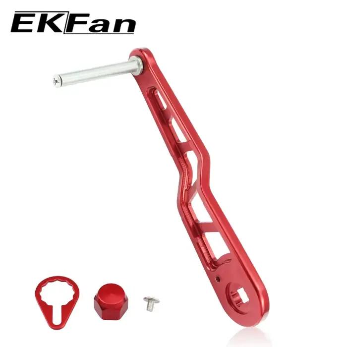 Poignée de moulinet EKFAN en acier inoxydable - Accessoire de pêche gravé CNC pour une prise en main ferme