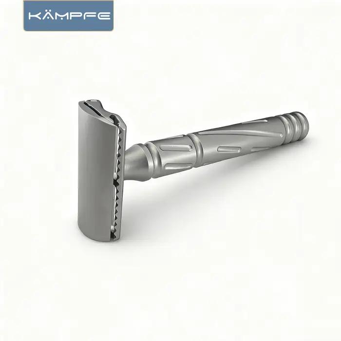 Rasoir de sécurité traditionnel pour homme KAMPFE CNC, double tranchant, en acier inoxydable, pour u