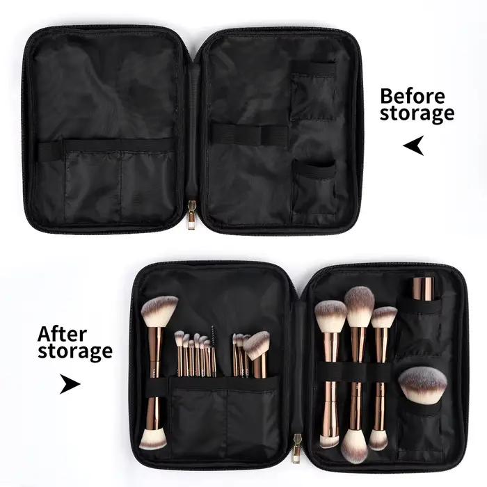 MAANGE 20 pièces pinceaux de maquillage professionnels + sac de rangement double extrémité fond de t