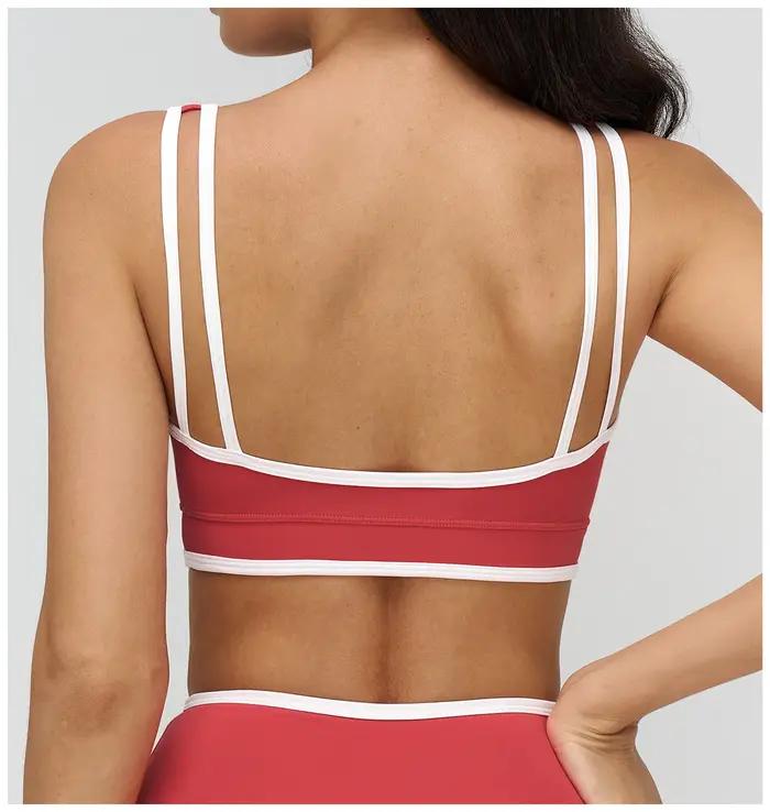 Ningyu soutien-gorge de Yoga décolleté généreux couleurs contrastées soutien-gorge de Sport femmes b