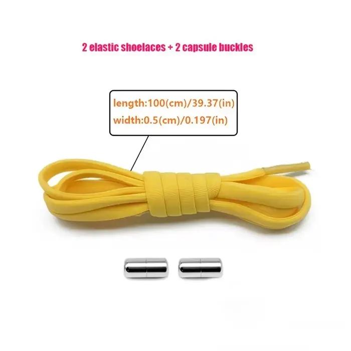 Lacets élastiques sans nœuds conception semi-circulaire fermeture métallique lacets paresseux pour adultes baskets chaussures de ville occasions sportives et quotidiennes