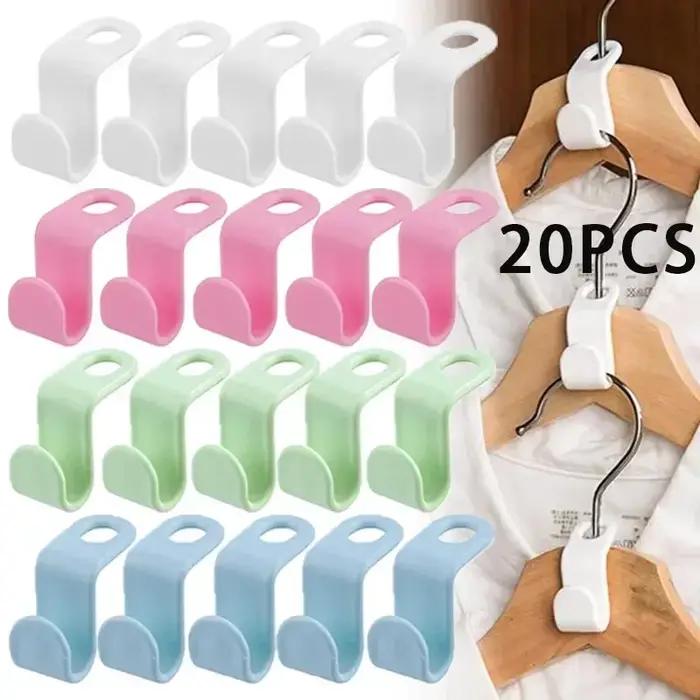 Mini cintre pour connecteur de garde-robe, gain d'espace de garde-robe, crochet en cascade, organisa