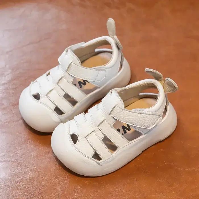 Sandales d'été en cuir véritable pour bébés filles et garçons, chaussures d'école à l'offre elles so