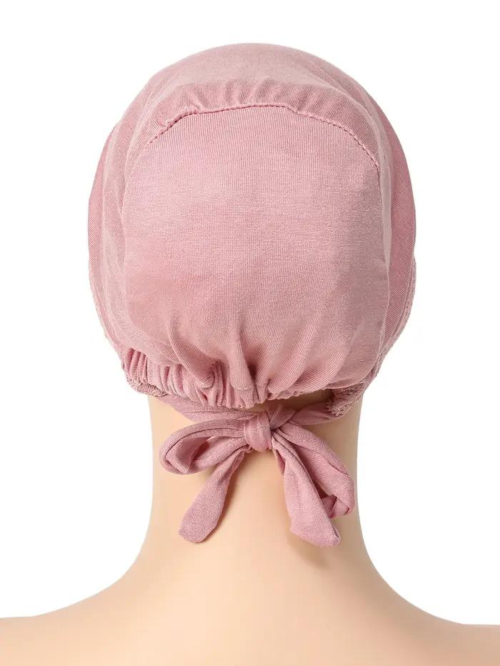 Sangle élastique douce Turban musulman chapeau dentelle intérieure Hijab casquettes islamique sous-é
