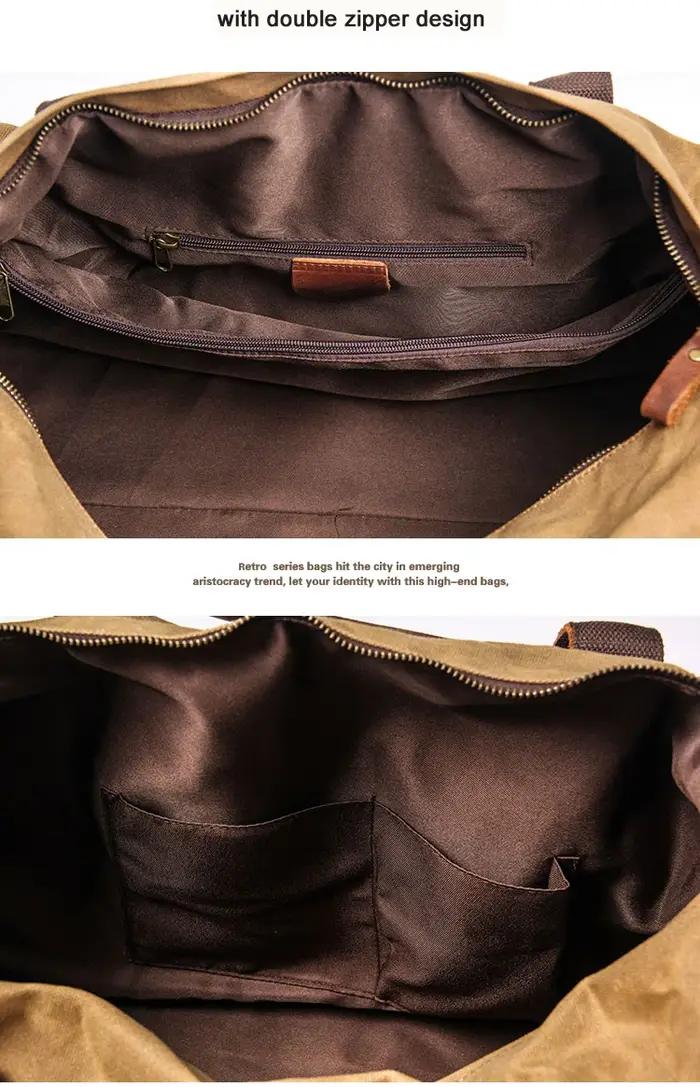 Sac de voyage en toile cirée imperméable pour hommes, bagage à main, grand fourre-tout Vintage pour