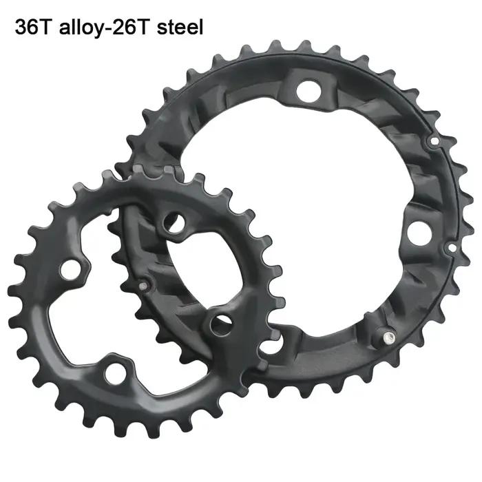 64BCD 104BCD vtt plateau de vélo Double roue à chaîne 22T 24T 26T 28T 36T 38T pignons VTT pédalier p