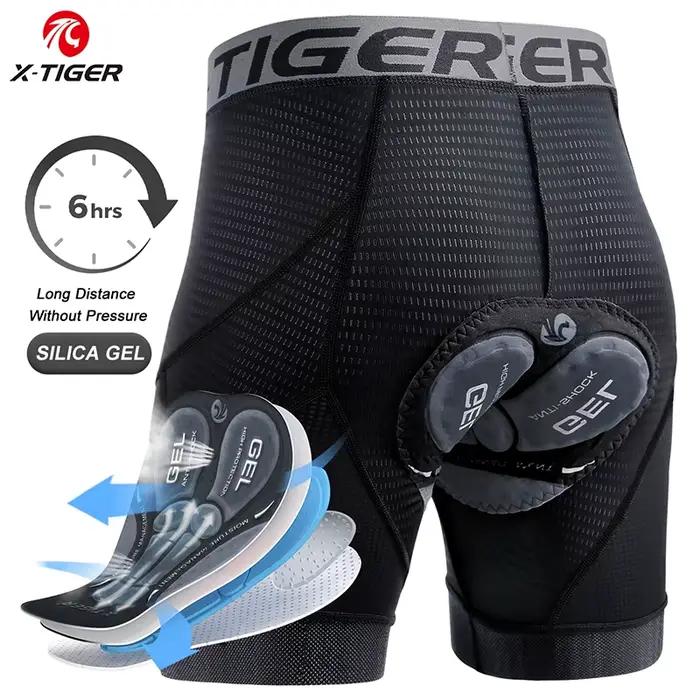 X-TIGER Shorts de Cyclisme Hommes avec Coussin 5D Gel Rembourré, sous Vetement Cycliste VTT Séchage